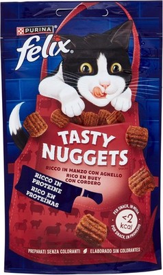 FELIX Tasty Nuggets Snack Erwachsene Katzen Rind Lamm 8 Packungen à 50 g