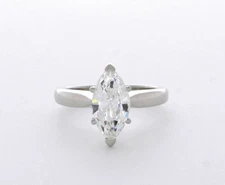 Solitaire Engagement Ring Platinum 1.52 Carat Marquise Lab-Grown Diamond F VS1