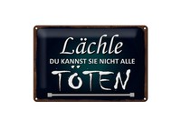 Blechschild Spruch 20X30 Cm LäChle Du Kannst Sie Nicht Alle TöTen Deko Schild