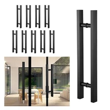 10Pack Long Door Handle Ladder Pull Handle Entry Door Stainless Steel Black