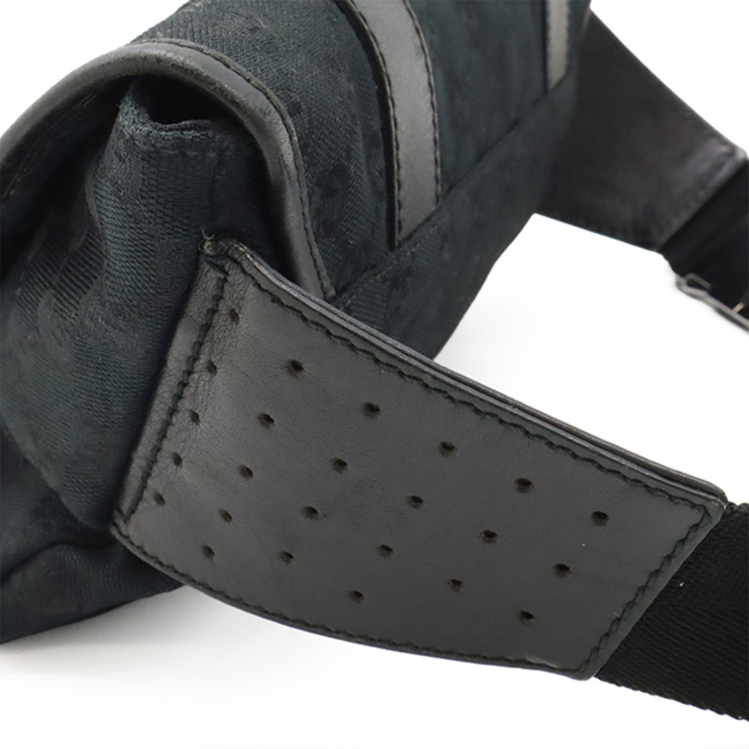 Gucci GG Canvas Waist Bag Leather Black Silver Hardware Used New thumbnail 8