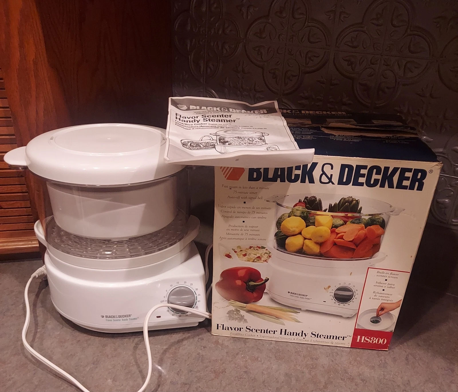 Black & Decker Flavor Scenter Handy Steamer HS800 Food Rice Cooker Box Manual