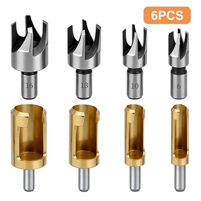 8Pcs Wood Plug Hole Cutter Dowel Maker Cutting Shank Drill Bit Set Carbon Steel