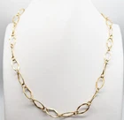 Designer $1800 8mm FANCY LINK 14k Yellow Gold Necklace 20"