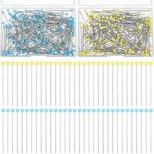 500 PCS Stainless Steel Pins, Ball Glass Head Straight Sewings Pin, 1.5 inch Sew