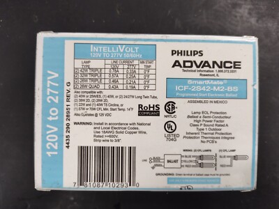 PHILLIPS ADVANCE SMARTMATE INTELLIVOLT BALLAST (ICF-2S42-M2-BS) 120V-277V