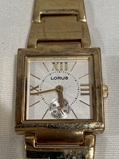 Lorus Gold Tone Womens Watch With Seconds Dial New Battery Works