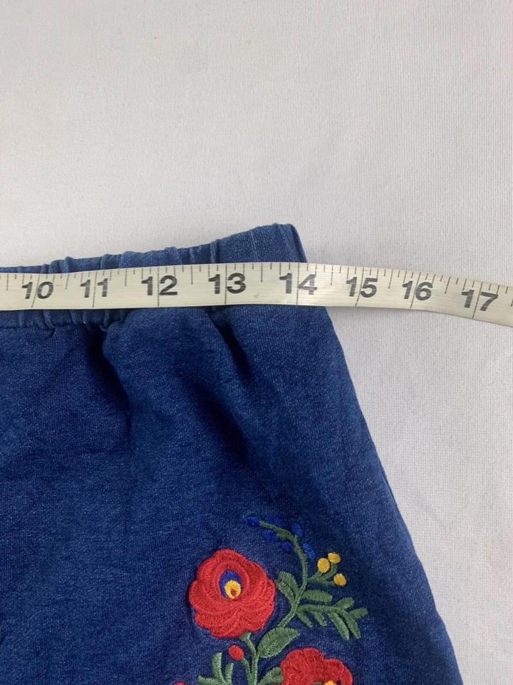 Pantalones Cortos Forever 21 Rosa Bordados Para Mujer Talla Mediana Azul Denim Foto 4 de 4