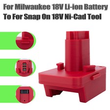 Adapter For Milwaukee 18V Lithium Series Battery To For Snap-On 18V Ni-Cd Tool