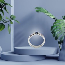 Handmade Natural Sapphire Gemstone 925 Sterling Silver Ring Jewelry gift