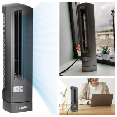#ad Lasko Oscillating Tower Desk Fan Air Stik Ultra Slim 14quot; Small Portable Quiet $33.90