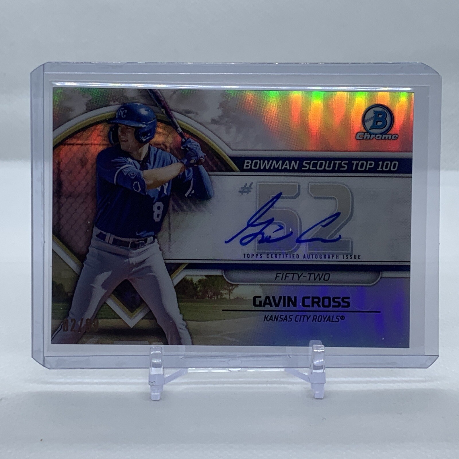 2023 Bowman Chrome Gavin Cross Auto /99 Bowman Scouts Top 100 - Royals