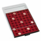 Coin Storage Boxes Drawers for Coin Capsules Red Velvet Plastic Stackable