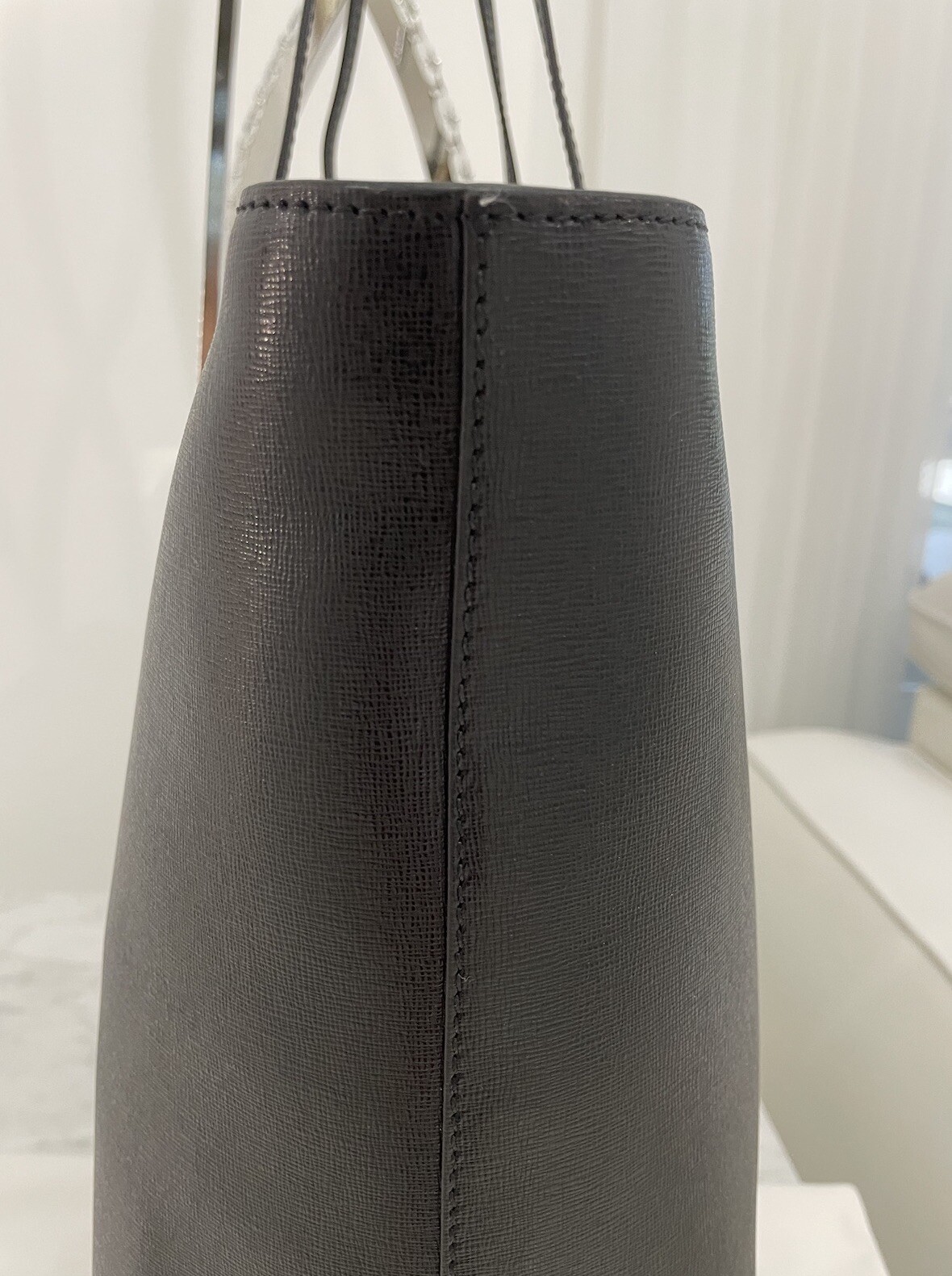 VERSACE Black Zipper Texture Leather Top Tote With Pouch /Black Medusa NWT! image 9