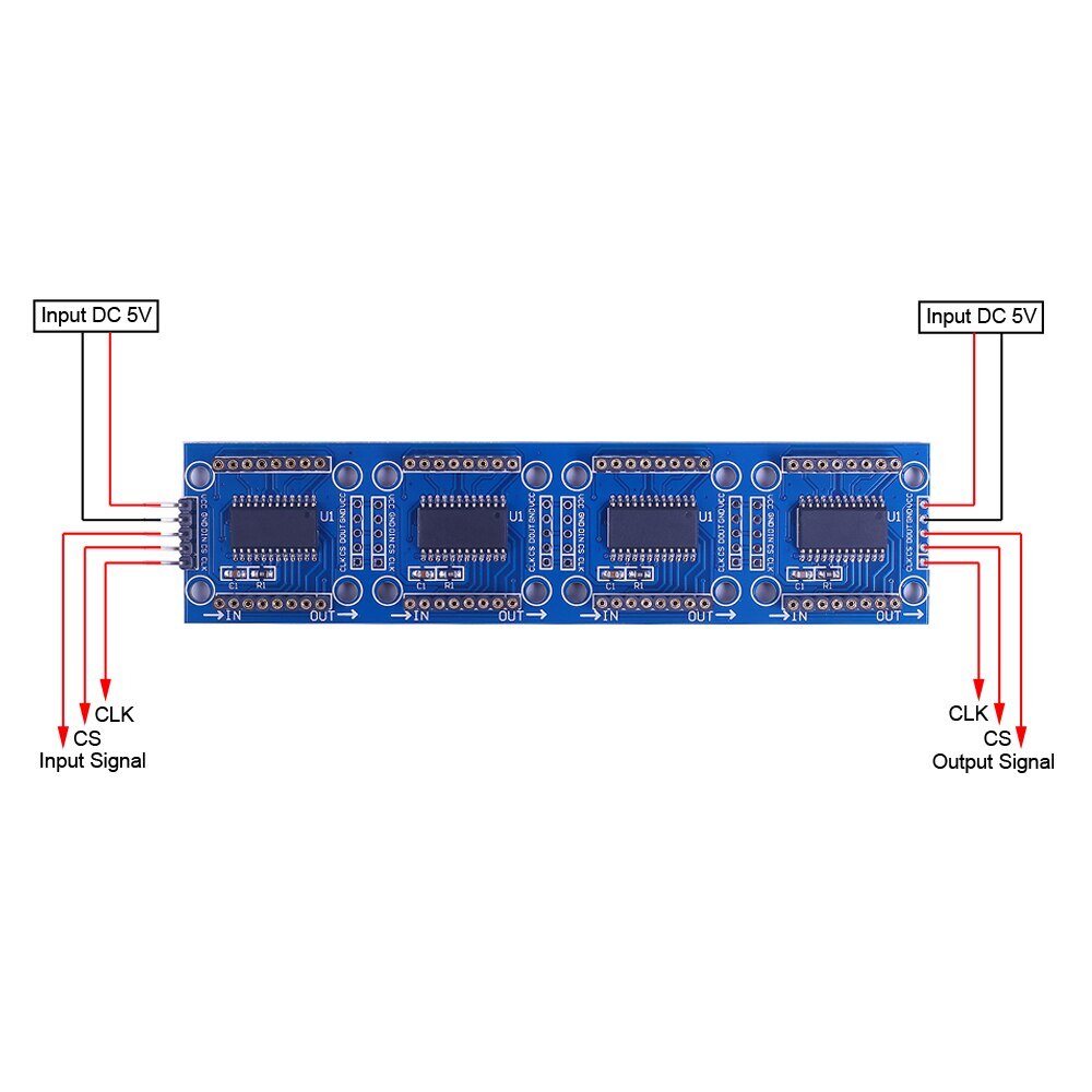 MACO 4 in 1 matrix 8x32 green led display module max7219 32x8 Arduino