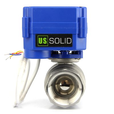 U. S. Solid Motorized Ball Valve 1in Full Port SS 9-24V AC/DC 3 Wire Wiring