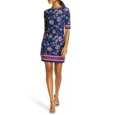 Eliza J Floral Stripe Sheath Dress