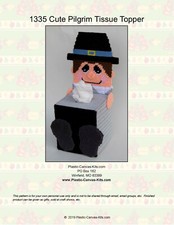 Thanksgiving Cute Pilgrim Tissue Topper-Plastic Canvas Pattern or Kit