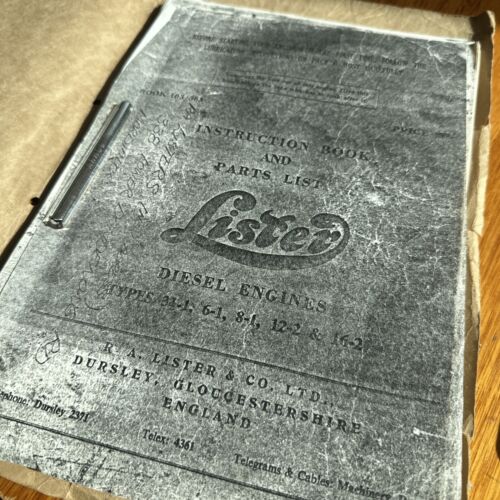LISTER Instruction Book Parts List Book 103/363 6-1, 8-1, 12-2 Engines Reprint - Picture 2 of 18
