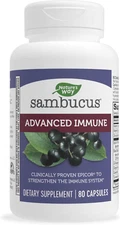 Nature's Way Sambucus Advanced Immune Capsules w/ Black Elderberry, 80 Capsules
