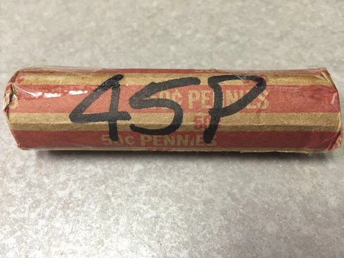 1945 P Lincoln Wheat Cent Pennies ~ Circulated ~ Full Roll of 50 ~ G - XF