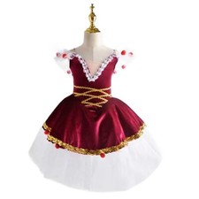 Red Peach Romantic Ballet Tutu Dress Yellow Competition Girl Ballet Dress Skirt