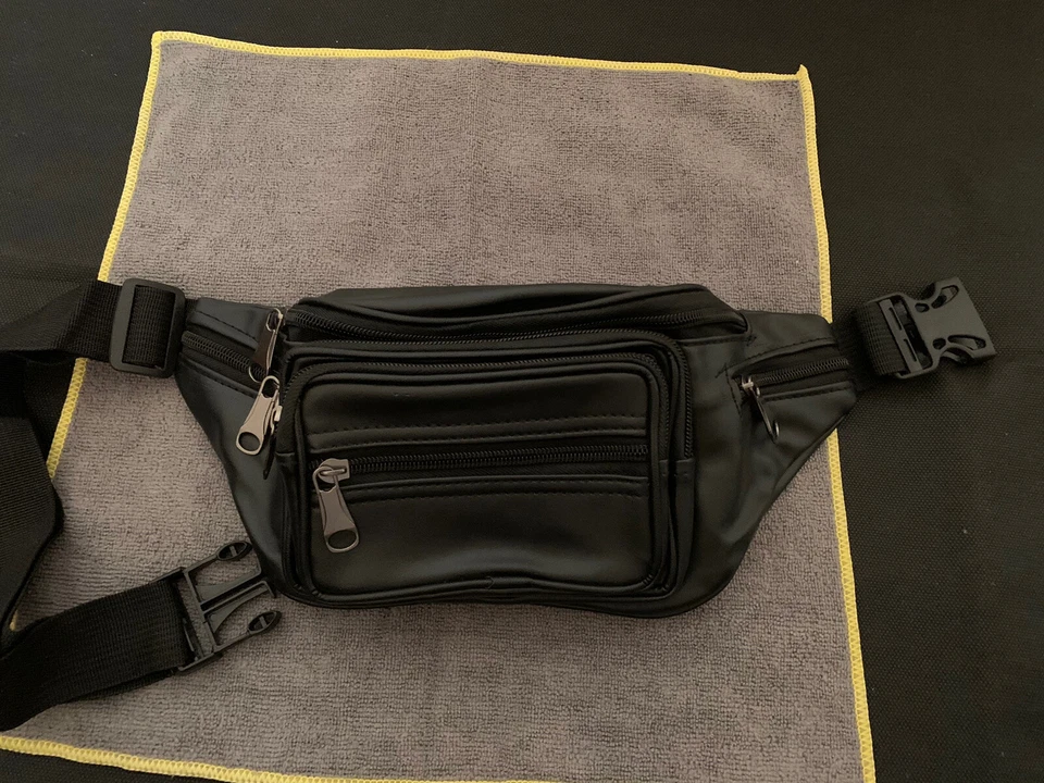 Sac Banane - Sac De Ceinture Noir Simili cuir, couleur Noir - Made In Italie - Photo 1/4
