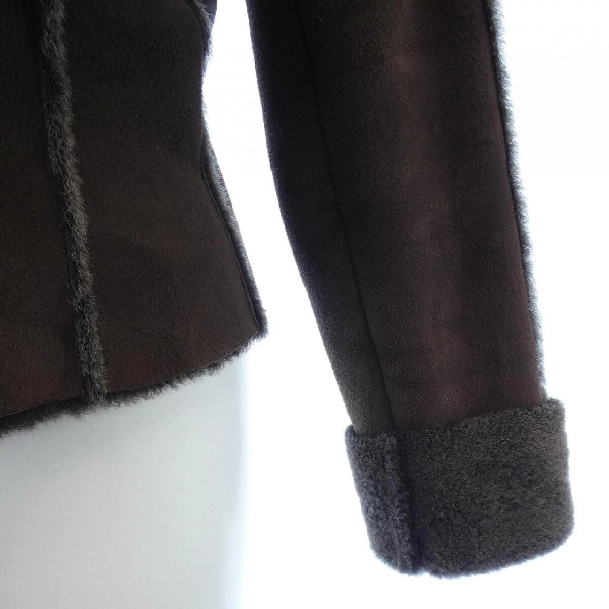 Giacca CHANEL Mouton pelle di pecora marrone vintage taglia 38