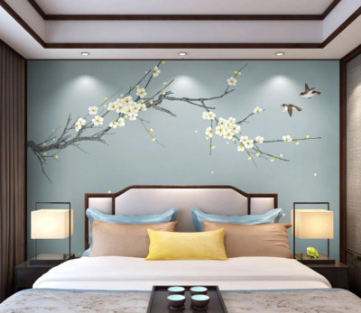 3D Flower Branch Bird 46581NA Wallpaper Wall Murals Removable Wallpaper Fay
