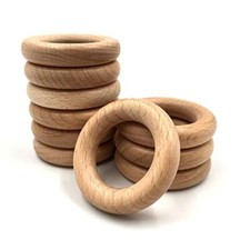 Natural Beech Wood Rings, 10 Pcs Unfinished 5cm Solid Wooden Rings 10PCS 50mm