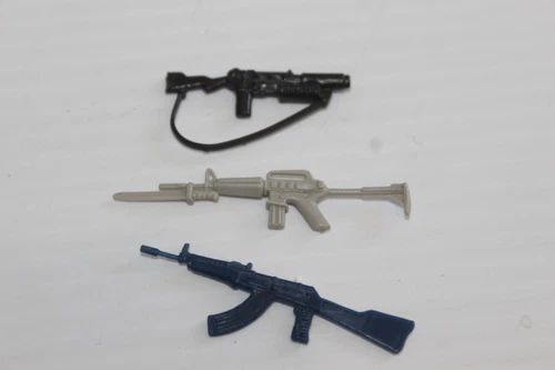GI Joe Vintage Ak-47, XM-16 Accessory Pack Rifles  XM-76 Greanade Launcher ARAH
