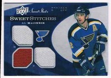 2007-08 SWEET SHOT SWEET STITCHES AL MACINNIS TRIPLE JERSEYS 2 COLORS 207/299 ST