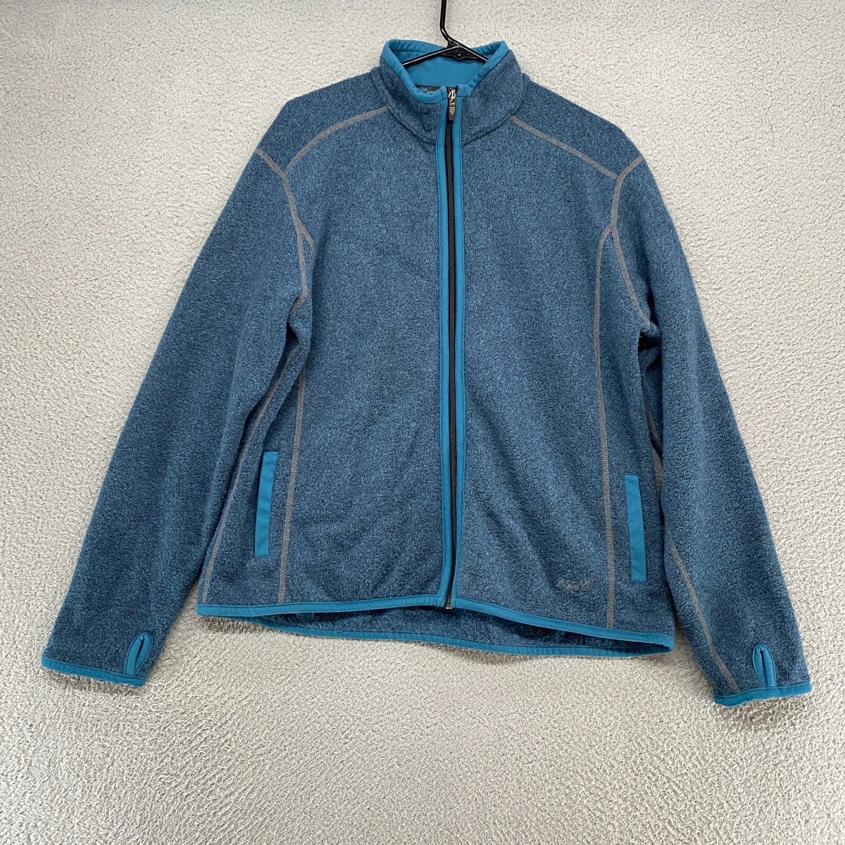Kuhl Jacket Womens XL Fleece Alfpaca Zip Up Outdoor Blue Thumbholes Sweater  | eBay