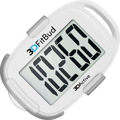 3DFitBud Simple Step Counter Walking 3D Pedometer with Clip and Lanyard A420S