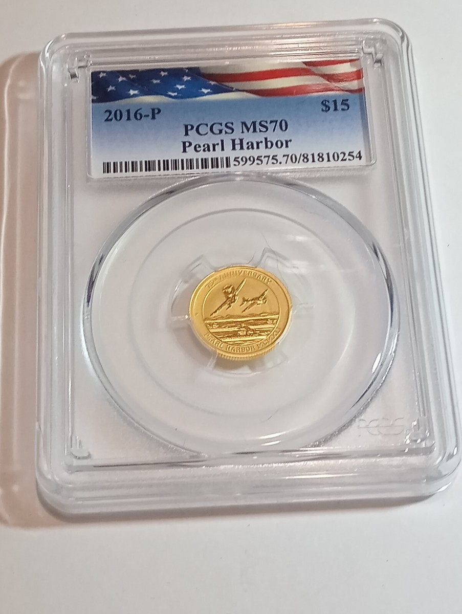 2016年 パールハーバー記念硬貨 PCGS MS70 2016-P $15 PCGS MS70 Pearl Harbor Gold Coin | eBay
