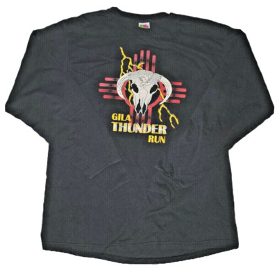 Gila Thunder Run Motorcycle Silver City NM Men's Sz L Black Shirt Long Sleeve