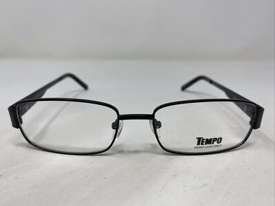 Tempo MM2011 BK 54-17-145 Black Metal Full Rim Eyeglasses Frame AS65
