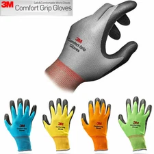 3M Comfort Grip Color Work Gloves Safety Gardening Mechanic Construction Gloves
