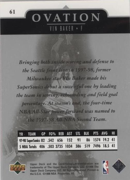 ＠NBA レトロ カード コンプリートセット (UD OVATION 98/99 NBA レトロ カード コンプリートセット (UD OVATION 98/99