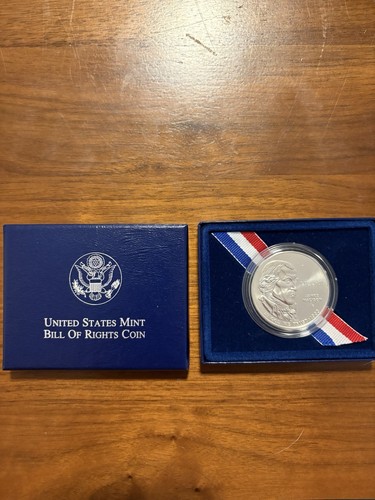 1993 D United States Mint Bill Of Rights, Silver Coin w/ Box & COA - Picture 3 of 5