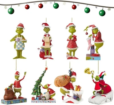 LGUZAKO 8PCS Grinch Christmas Ornament Decorations, Christmas Tree Decorations Grinch
