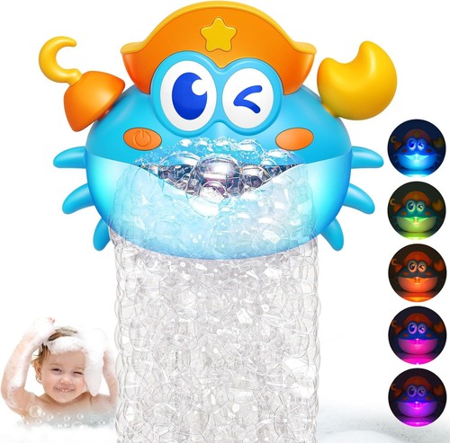 Bath Toys,Light Up Baby Bath Toys Bath Bubble Machine with Colourful RGB Light G