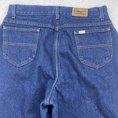 Vintage LL Bean Flannel Lined Jeans Womens Size 16 Dark Wash Straight Leg USA - Picture 9 of 9