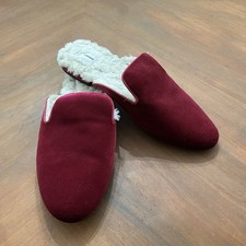 Birdies Phoebe Velvet Faux Fur Mule Slipper Loafer Size 10.5 Wild Berry Furlane