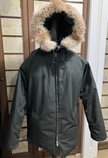 Men?s Vintage SPORTCASTER Seattle Goose Down Cold Weather Parka Fur Trim Medium