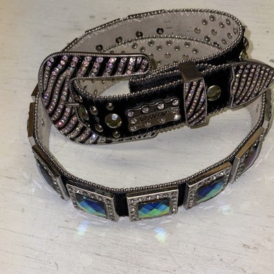 BHW Women’s Rhinestone Studded Leather Western Cowgirl Belt BHW Embellished Black Leather Studded Rhinestone Western  main image 3