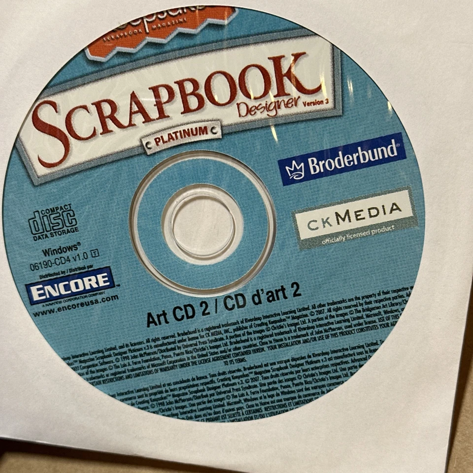 Broderbund Creating Keepsakes Scrapbooking Designer PC Software CD 4 Disks - Image 3 of 4