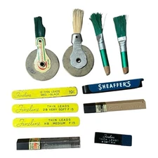 VTG Lot of 11 Drawing Writing Lead and Erasers Fineline Pentel Shaeffer's Faber
