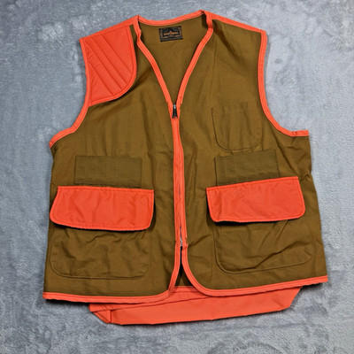 Vtg SafTbak Hunting Vest Men Orange Shooting Shell Holder Duck Canvas Game Bag