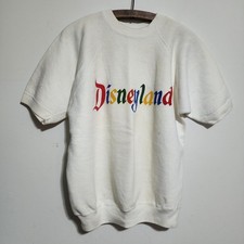 Vintage 60s Disneyland Spellout Short Sleeve Sweatshirt White Raglan Cotton L
